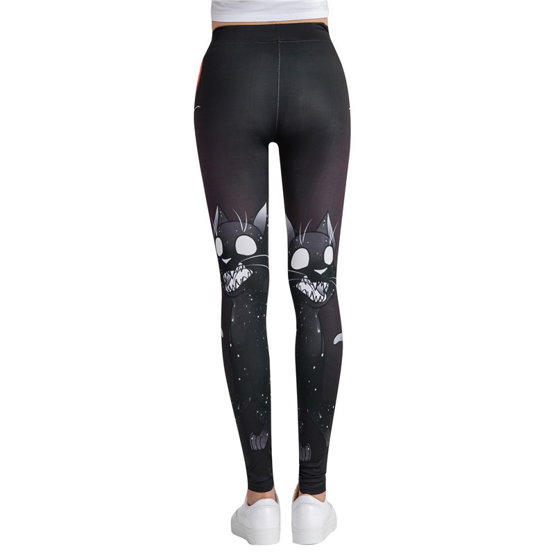 Women's Yoga pants Kitty print Women's colorful Yoga pencil pants